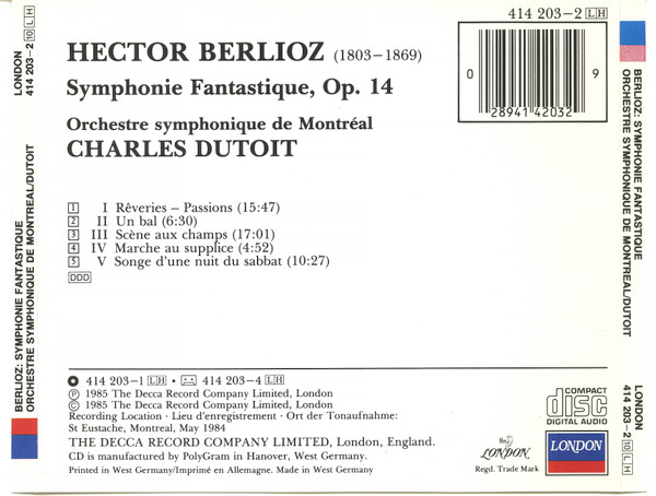Hector Berlioz, Orchestre Symphonique De Montréal, Charles Dutoit-3