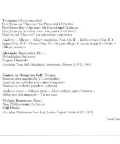 Liszt*, Alexander Brailowsky, Philippe Entremont, Eugene Ormandy, Seiji Ozawa-4