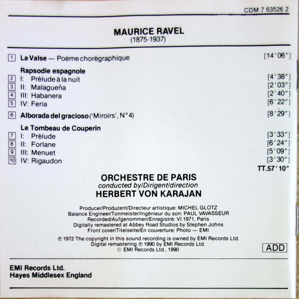 Ravel*, Orchestre De Paris, Herbert Von Karajan-2