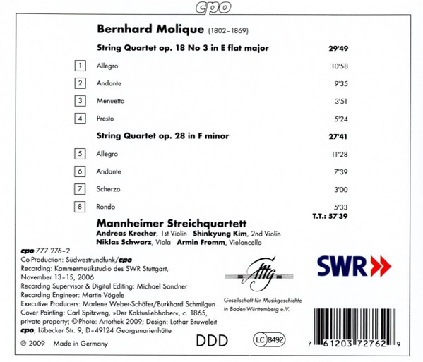 Bernhard Molique* - Mannheimer Streichquartett-1