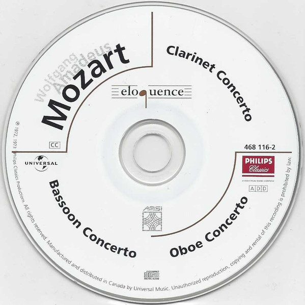 Wolfgang Amadeus Mozart, Jack Brymer, Neil Black (3), Michael Chapman (4), Academy Of St. Martin-in-the-Fields*, Sir Neville Marriner-3