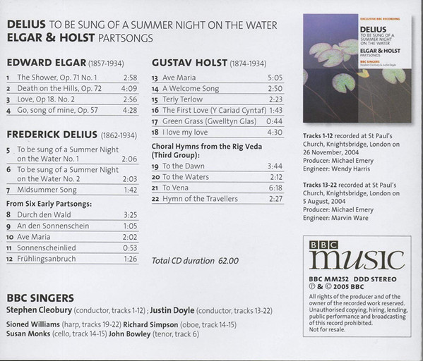 Delius*, Elgar* & Holst*, BBC Singers, Stephen Cleobury, Justin Doyle (3)-2
