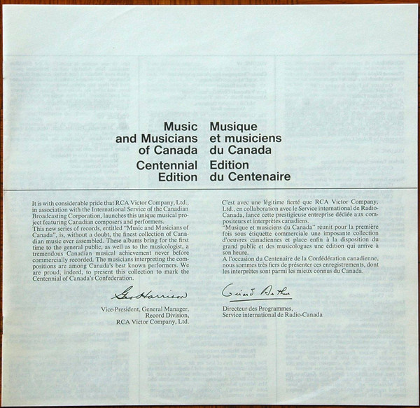 Robert Turner (5), CBC Vancouver Chamber Orchestra* / Norma Beecroft, CBC Toronto Chorus And Symphony Orchestra* • John Avison-2