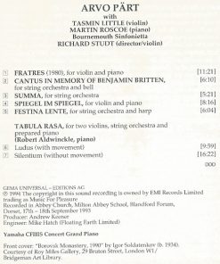 Arvo Pärt - Tasmin Little / Martin Roscoe / Bournemouth Sinfonietta / Richard Studt-1