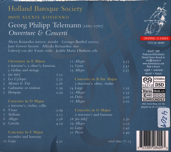 Holland Baroque Society Meets Alexis Kossenko, Telemann*-1