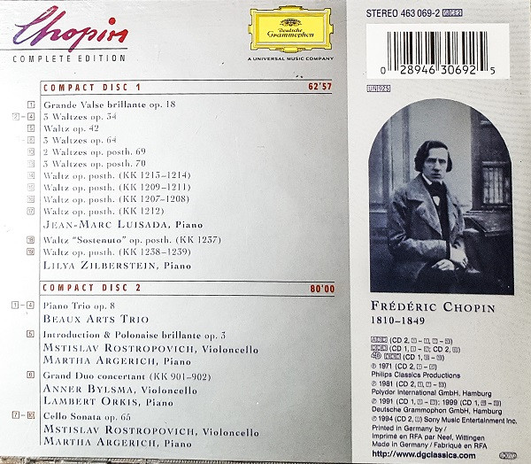 Chopin*, Jean-Marc Luisada, Lilya Zilberstein, Beaux Arts Trio, Mstislav Rostropovich, Martha Argerich-1