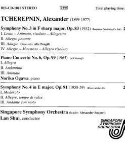 Alexander Tcherepnin - Singapore Symphony Orchestra, Lan Shui, Noriko Ogawa-2