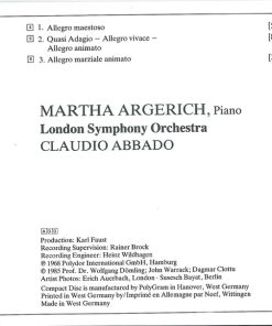 Chopin* / Liszt* - Martha Argerich · London Symphony Orchestra · Claudio Abbado-3