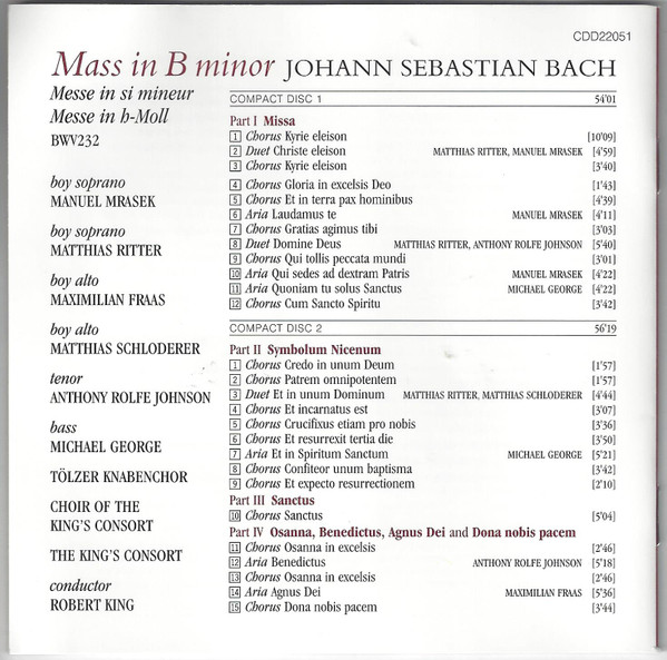 Bach* - The Choir Of The King's Consort, Tölzer Knabenchor, The King's Consort / Robert King (9)-1