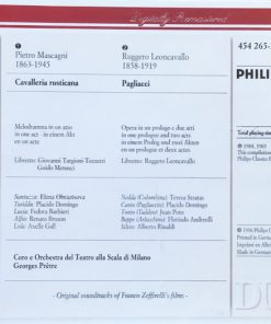 Pietro Mascagni, Ruggiero Leoncavallo, Placido Domingo, Renato Bruson, Elena Obraztsova, Teresa Stratas, Orchestra Del Teatro Alla Scala, Georges Prêtre-1