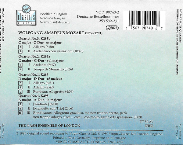 Wolfgang Amadeus Mozart, The Nash Ensemble, Philippa Davies-1