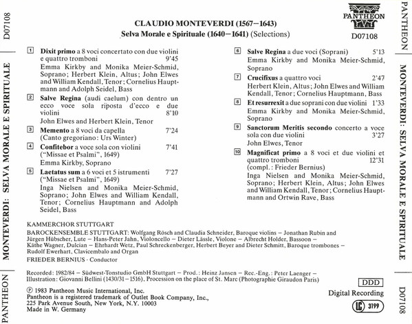 Monteverdi* – Emma Kirkby, John Elwes, Kammerchor Stuttgart, Barockensemble Stuttgart, Frieder Bernius-2