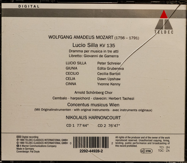 Mozart* - Peter Schreier, Edita Gruberova, Cecilia Bartoli, Dawn Upshaw, Yvonne Kenny, Concentus Musicus Wien, Harnoncourt*-3