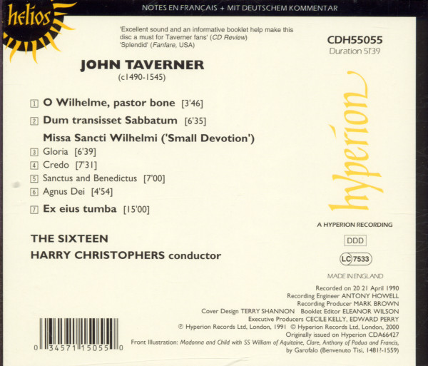 John Taverner - The Sixteen / Harry Christophers-1