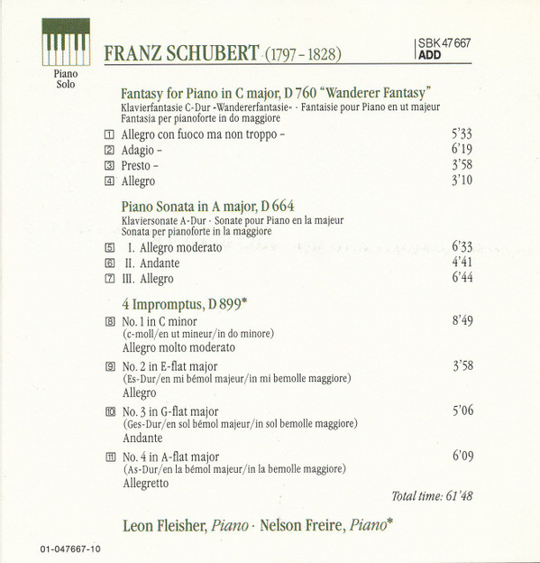 Schubert*, Leon Fleisher, Nelson Freire-1