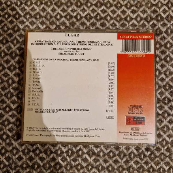 Elgar* : The London Philharmonic*, Sir Adrian Boult-1