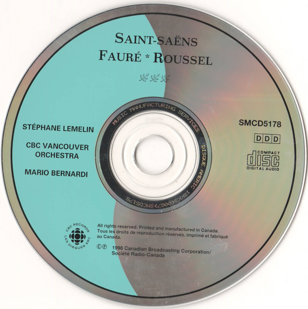 Camille Saint-Saëns, Gabriel Fauré, Albert Roussel, Stéphane Lemelin, CBC Vancouver Orchestra, Mario Bernardi (2)-2