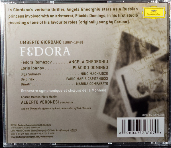 Umberto Giordano - Angela Gheorghiu, Placido Domingo, Nino Machaidze, Fabio Maria Capitanucci, Orchestre Symphonique* et Chœurs de la Monnaie*, Alberto Veronesi-1