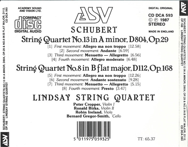 Franz Schubert, The Lindsays-1