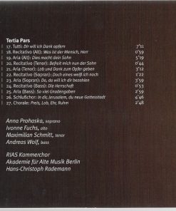 Johann Ludwig Bach, Anna Prohaska, Ivonne Fuchs, Maximilian Schmitt, Andreas Wolf, RIAS Kammerchor*, Akademie Für Alte Musik Berlin, Hans-Christoph Rademann-4