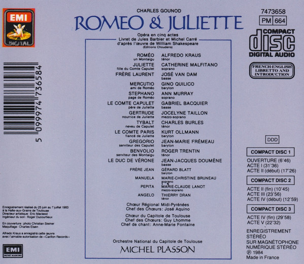 Gounod* - Alfredo Kraus, Catherine Malfitano, José van Dam, Gino Quilico, Ann Murray, Gabriel Bacquier, Jocelyne Taillon, Charles Burles, Chœur Régional Midi-Pyrénées, Chœur Du Capitole De Toulouse, Orchestre Du Capitole De Toulouse* / Michel Plasson-1