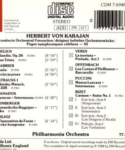 Karajan*, Berlioz*, Bizet*, Chabrier*, Granados*, Offenbach*, Puccini*, Sibelius*, J. Strauss I*, Verdi*, Weinberger*-1