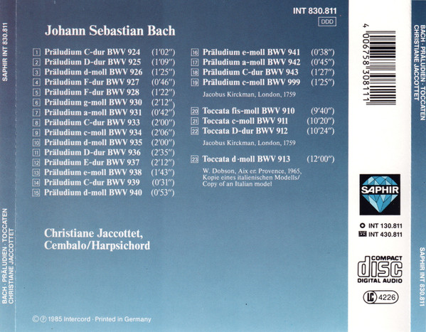 Johann Sebastian Bach - Christiane Jaccottet-1