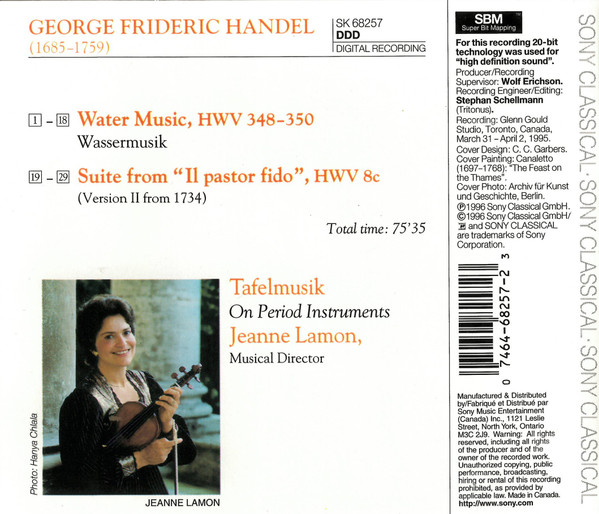 Georg Friedrich Händel - Tafelmusik Baroque Orchestra · Jeanne Lamon-2