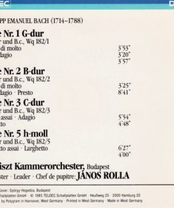 Carl Philipp Emanuel Bach - János Rolla, Franz Liszt Kammerorchester*-1