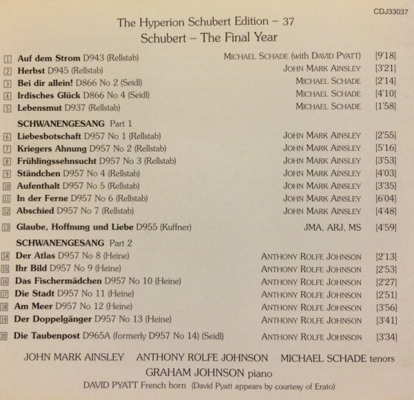 Schubert* - John Mark Ainsley, Anthony Rolfe Johnson, Michael Schade, Graham Johnson (2)-2