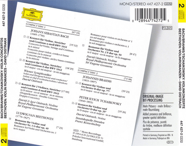 Bach* · Brahms* · Tschaikowsky* / Beethoven* - David Oistrach-4