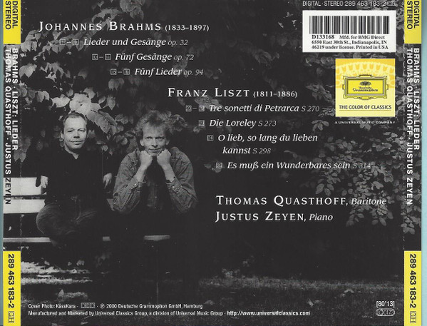 Johannes Brahms . Franz Liszt – Thomas Quasthoff, Justus Zeyen-2