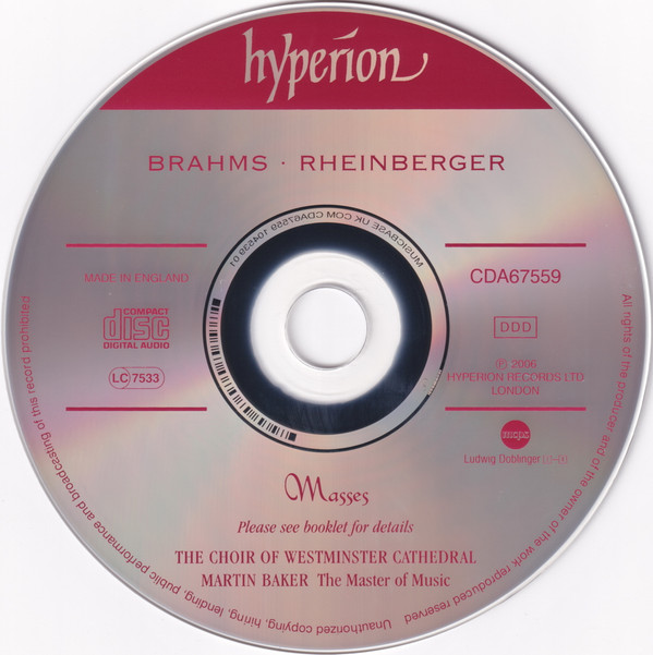 Brahms* • Rheinberger* - Westminster Cathedral Choir, Martin Baker (2)-2