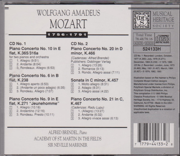Mozart*, Alfred Brendel, Sir Neville Marriner-1