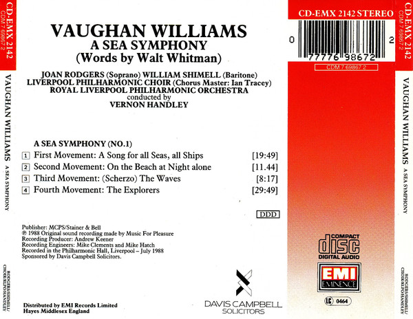 Vaughan Williams* / Joan Rodgers, William Shimell, Royal Liverpool Philharmonic Choir & Royal Liverpool Philharmonic Orchestra Orchestra Vernon Handley-2