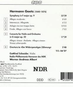 Hermann Goetz - Gottfried Schneider, Radio-Philharmonie Hannover Des NDR, Werner Andreas Albert-1