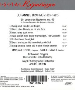 Brahms*, Margaret Price, Samuel Ramey, Ambrosian Singers*, Royal Philharmonic Orchestra, André Previn-1