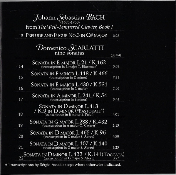 Sérgio & Odair Assad, Rameau*, Scarlatti*, Couperin*, Bach*-4