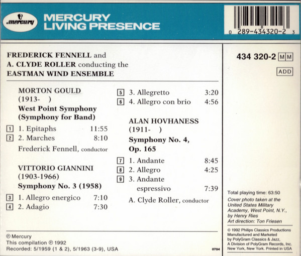 Morton Gould, Alan Hovhaness, Vittorio Giannini, Frederick Fennell, A. Clyde Roller, Eastman Wind Ensemble-1