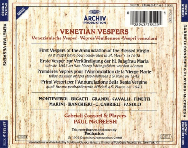 Monteverdi* / Rigatti* / Grandi* / Cavalli* - Gabrieli Consort & Players*, Paul McCreesh-1