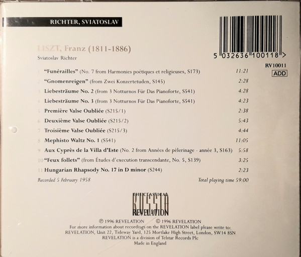 Sviatoslav Richter, Liszt*-1