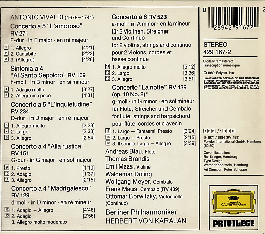 Antonio Vivaldi, Herbert Von Karajan, Berliner Philharmoniker-1