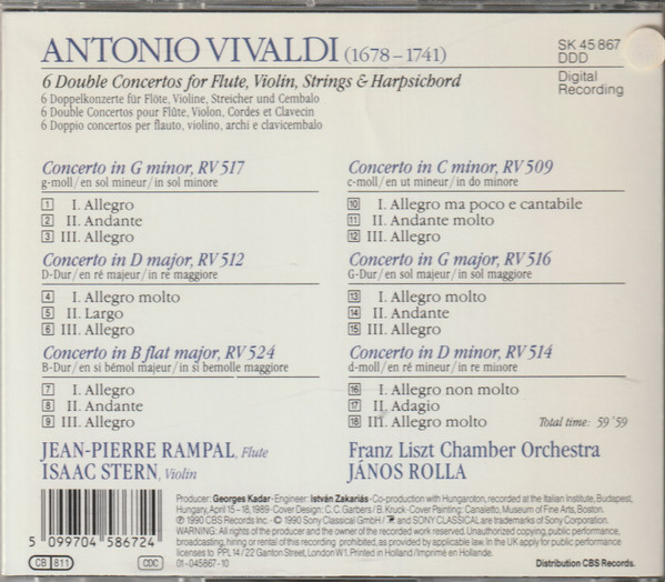 Vivaldi* : Isaac Stern, Jean-Pierre Rampal, Franz Liszt Chamber Orchestra* - János Rolla-1