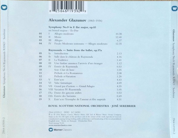 Alexander Glazunov - Jose Serebrier, Royal Scottish National Orchestra-4