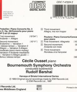 Prokofiev* / Poulenc* - Cécile Ousset Piano, Bournemouth Symphony Orchestra Conducted By Rudolf Barshai-1