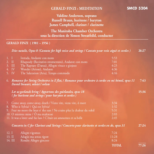 Gerald Finzi / Manitoba Chamber Orchestra Conducted By Simon Streatfeild-4