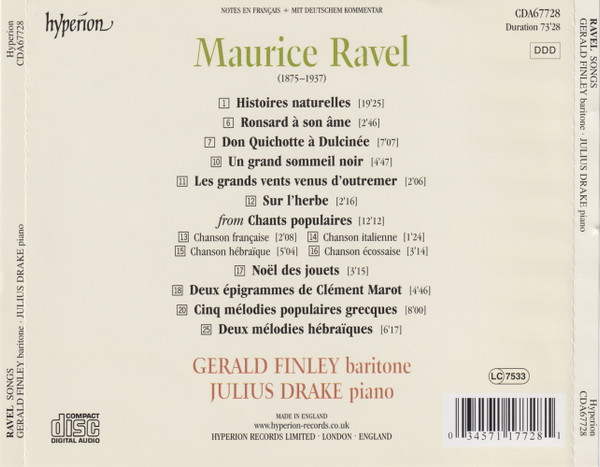 Ravel* - Gerald Finley, Julius Drake-1