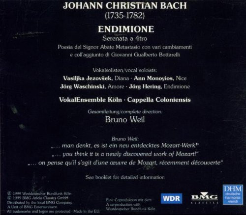 Johann Christian Bach - Vasijlka Jezovšek • Ann Monoyios • Jörg Waschinski • Jörg Hering • Cappella Coloniensis • Bruno Weil-1