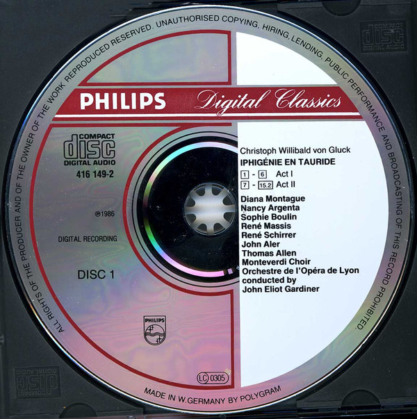 Gluck* - Diana Montague • John Aler • Thomas Allen • René Massis • Orchestre De L'Opéra De Lyon • Monteverdi Choir* • John Eliot Gardiner-2