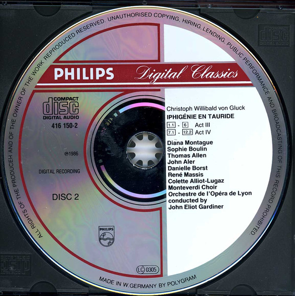 Gluck* - Diana Montague • John Aler • Thomas Allen • René Massis • Orchestre De L'Opéra De Lyon • Monteverdi Choir* • John Eliot Gardiner-3